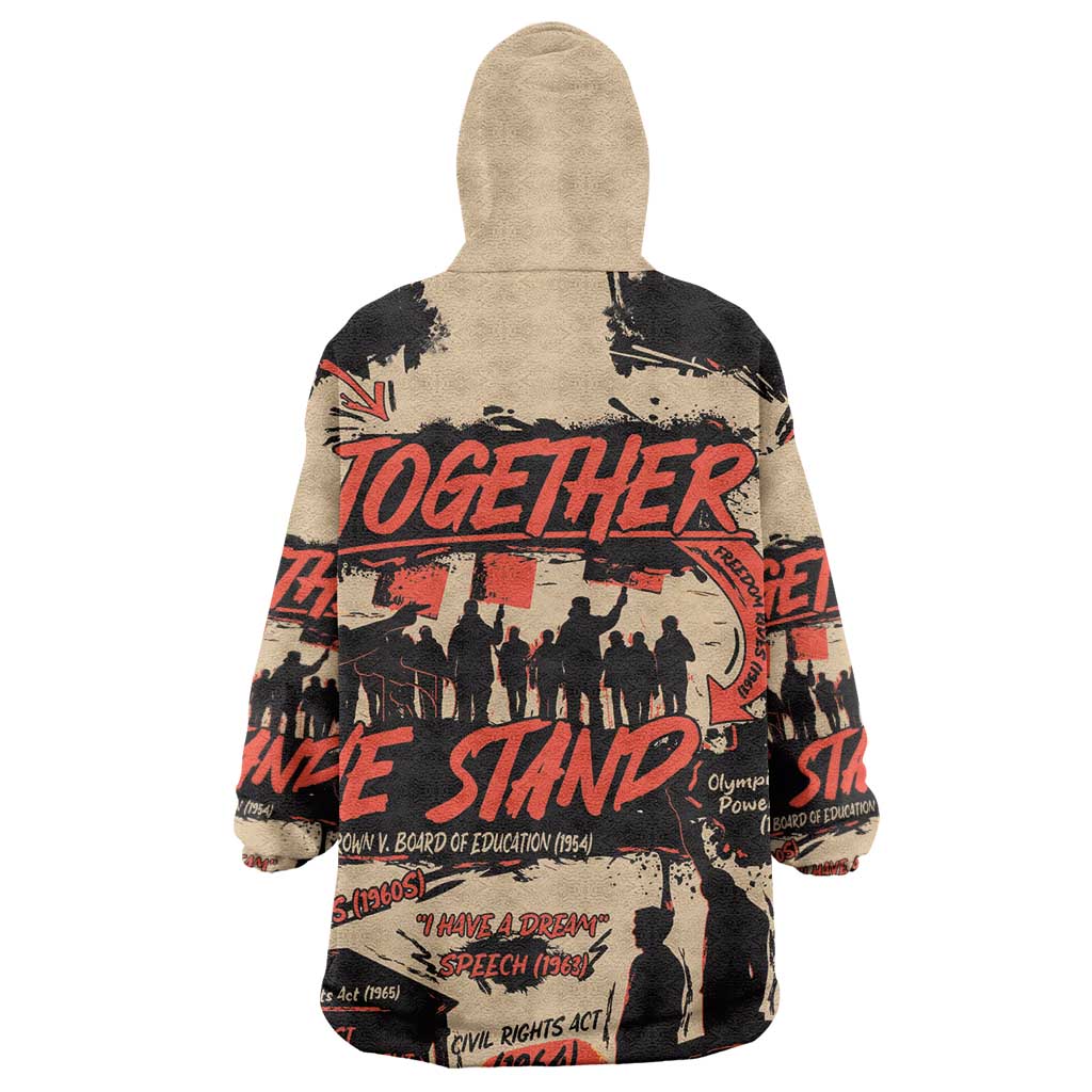 Together We Stand African American Wearable Blanket Hoodie Important Milestones History Vintage DT03