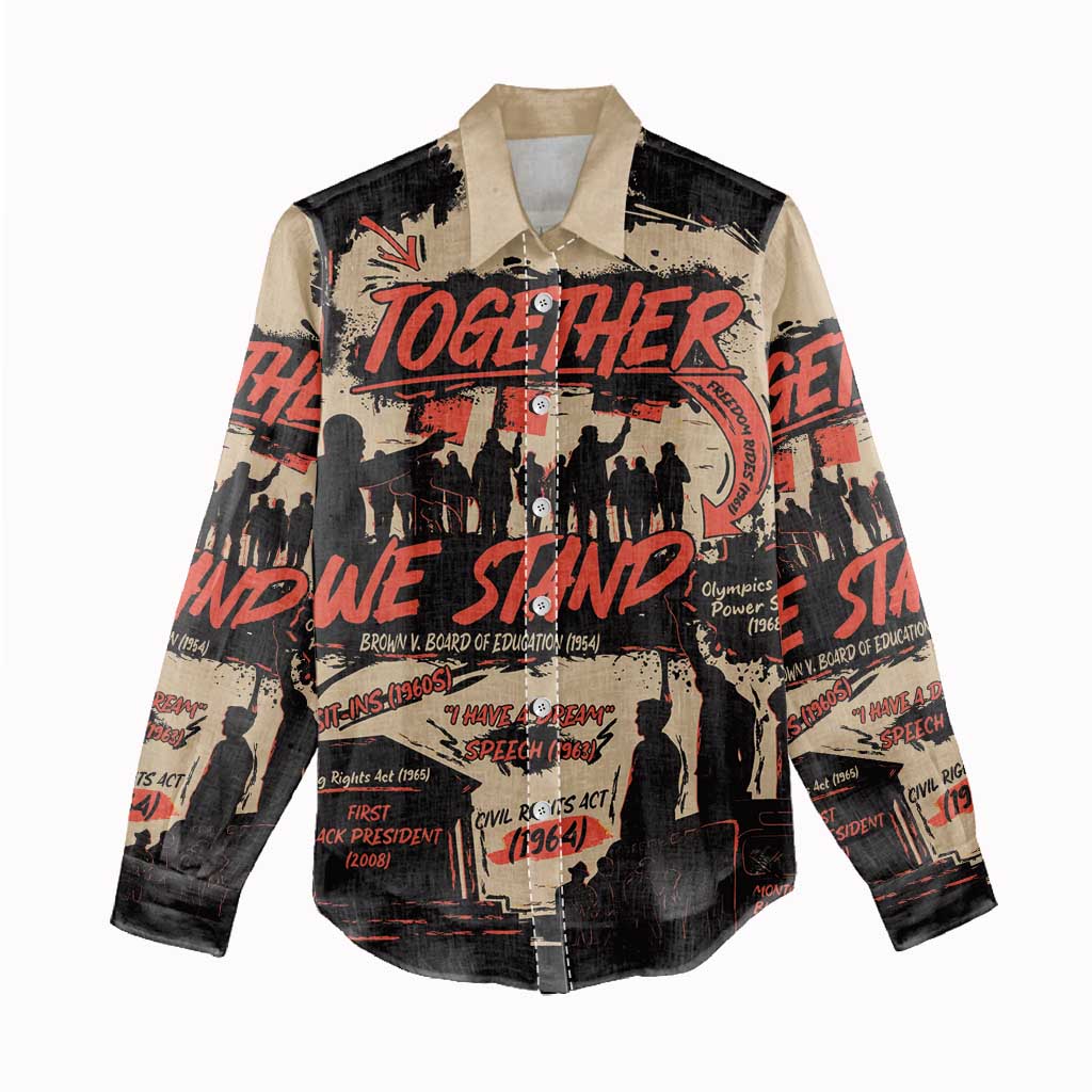Together We Stand African American Women Casual Shirt Important Milestones History Vintage DT03