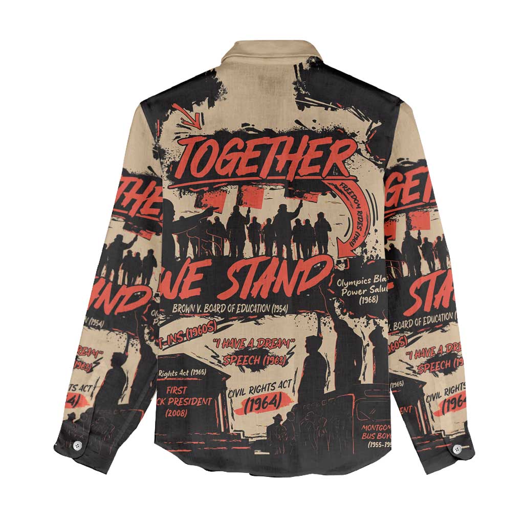 Together We Stand African American Women Casual Shirt Important Milestones History Vintage DT03