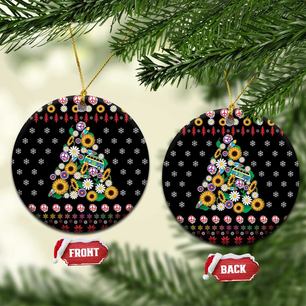 Hippie Xmas Ceramic Ornament Hippie Flower Christmas Tree DT03