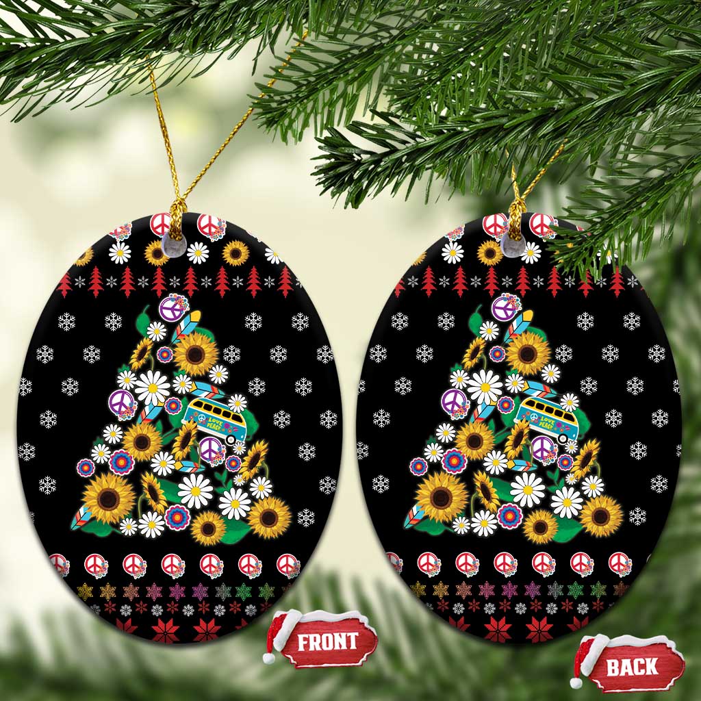 Hippie Xmas Ceramic Ornament Hippie Flower Christmas Tree DT03