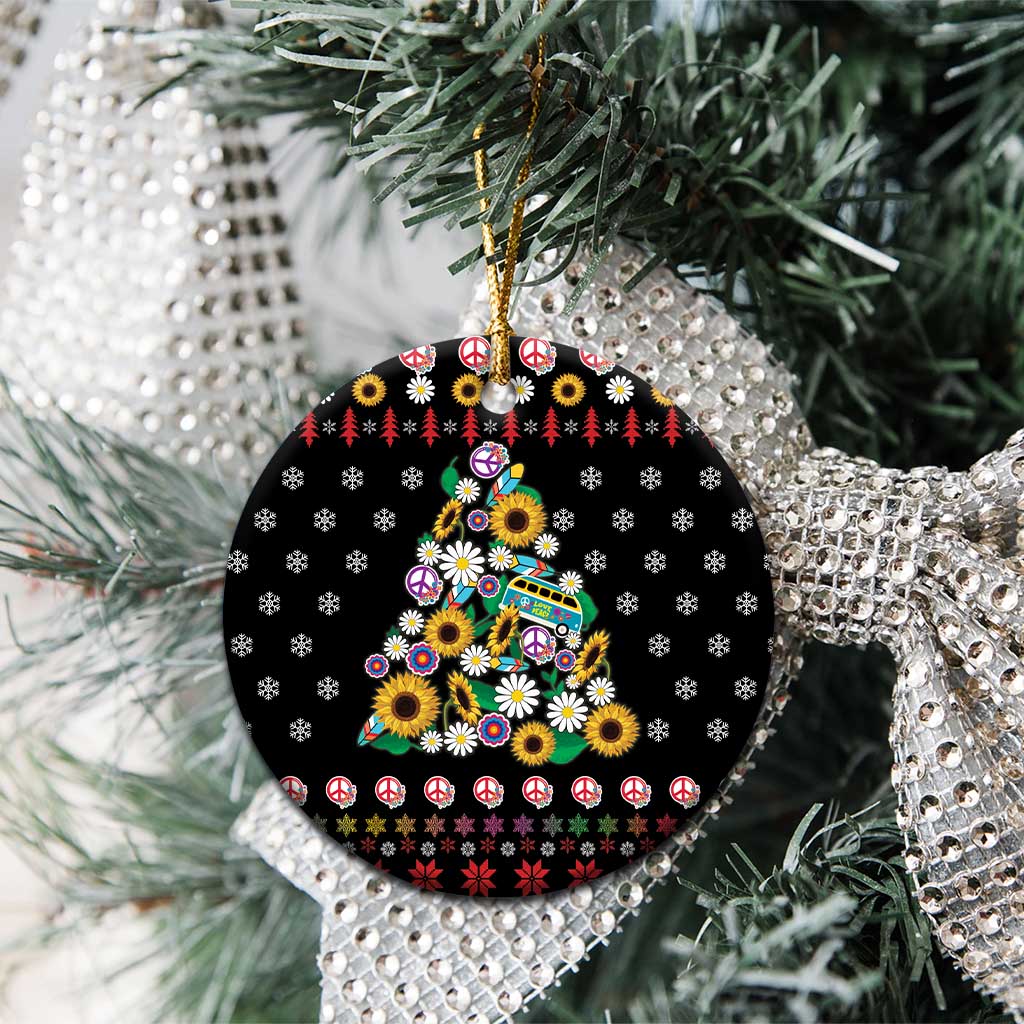 Hippie Xmas Ceramic Ornament Hippie Flower Christmas Tree DT03