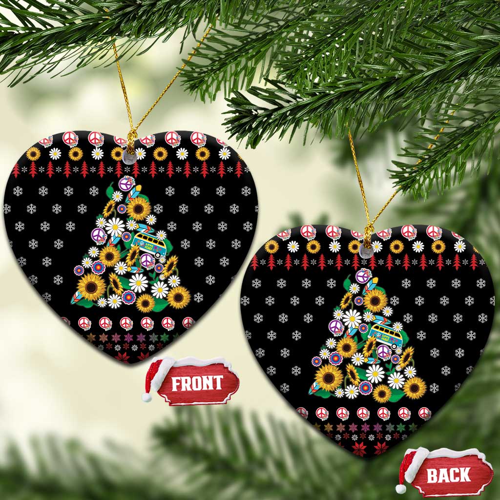 Hippie Xmas Ceramic Ornament Hippie Flower Christmas Tree DT03