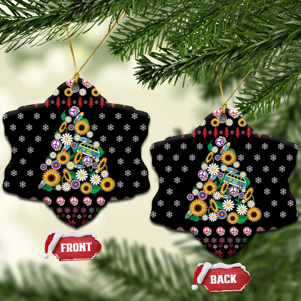 Hippie Xmas Ceramic Ornament Hippie Flower Christmas Tree DT03