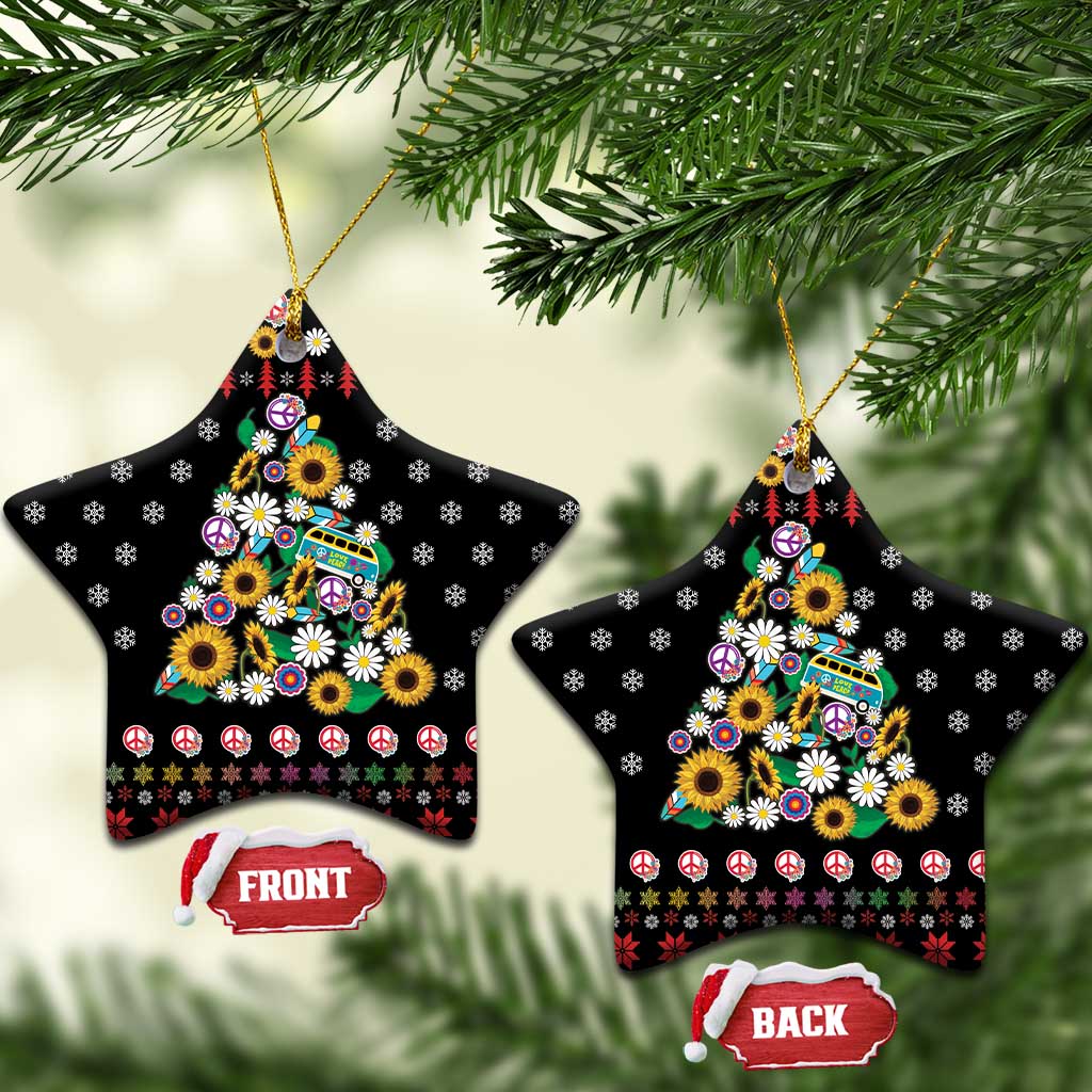 Hippie Xmas Ceramic Ornament Hippie Flower Christmas Tree DT03