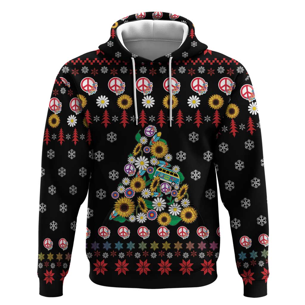 Hippie Xmas Hoodie Hippie Flower Christmas Tree DT03