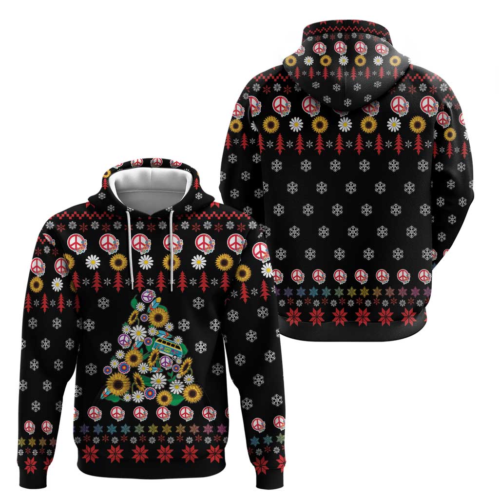 Hippie Xmas Hoodie Hippie Flower Christmas Tree DT03