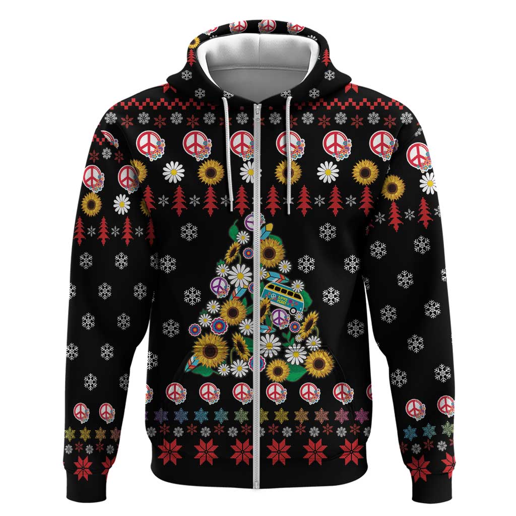 Hippie Xmas Hoodie Hippie Flower Christmas Tree DT03