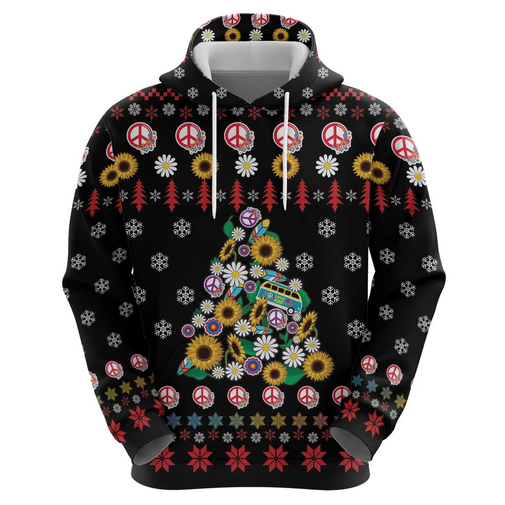 Hippie Xmas Hoodie Hippie Flower Christmas Tree DT03