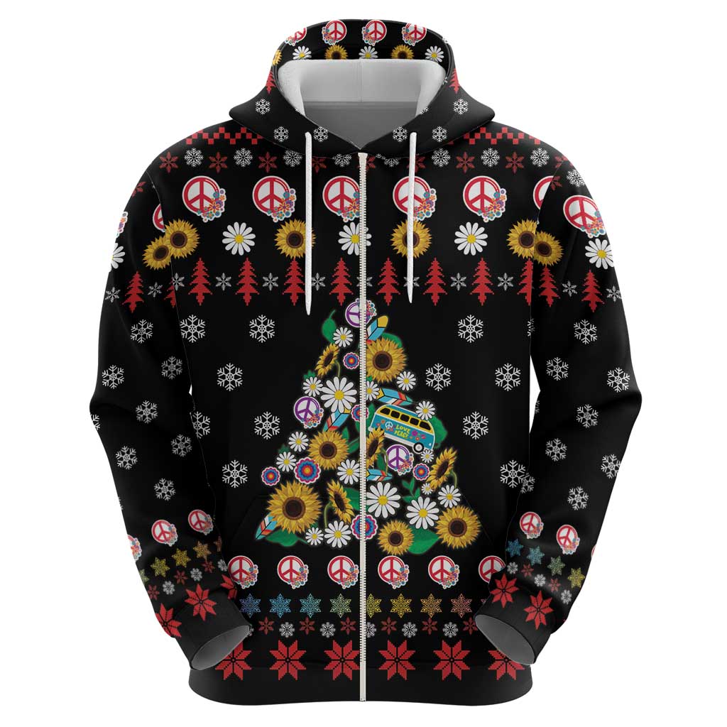 Hippie Xmas Hoodie Hippie Flower Christmas Tree DT03