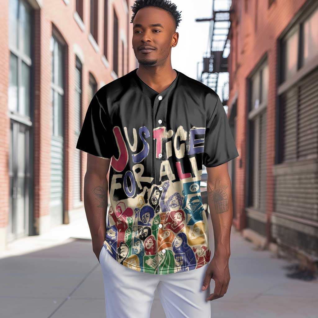 African Stand Firm Baseball Jersey Justice For All DT03