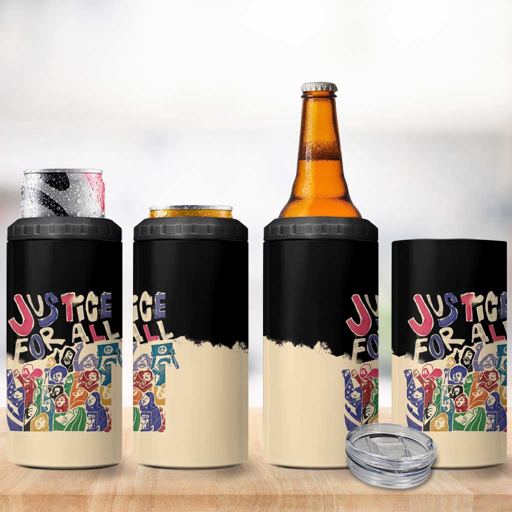 African Stand Firm 4 in 1 Can Cooler Tumbler Justice For All DT03