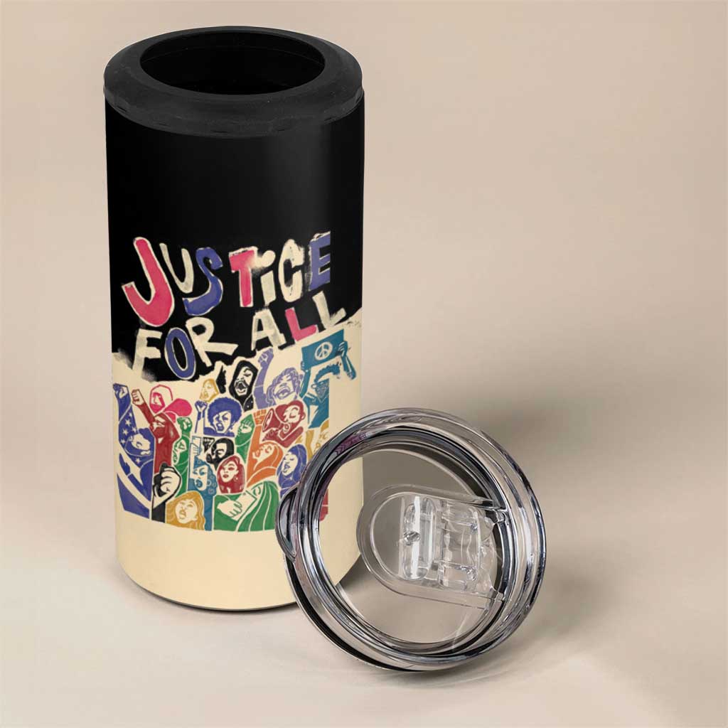 African Stand Firm 4 in 1 Can Cooler Tumbler Justice For All DT03