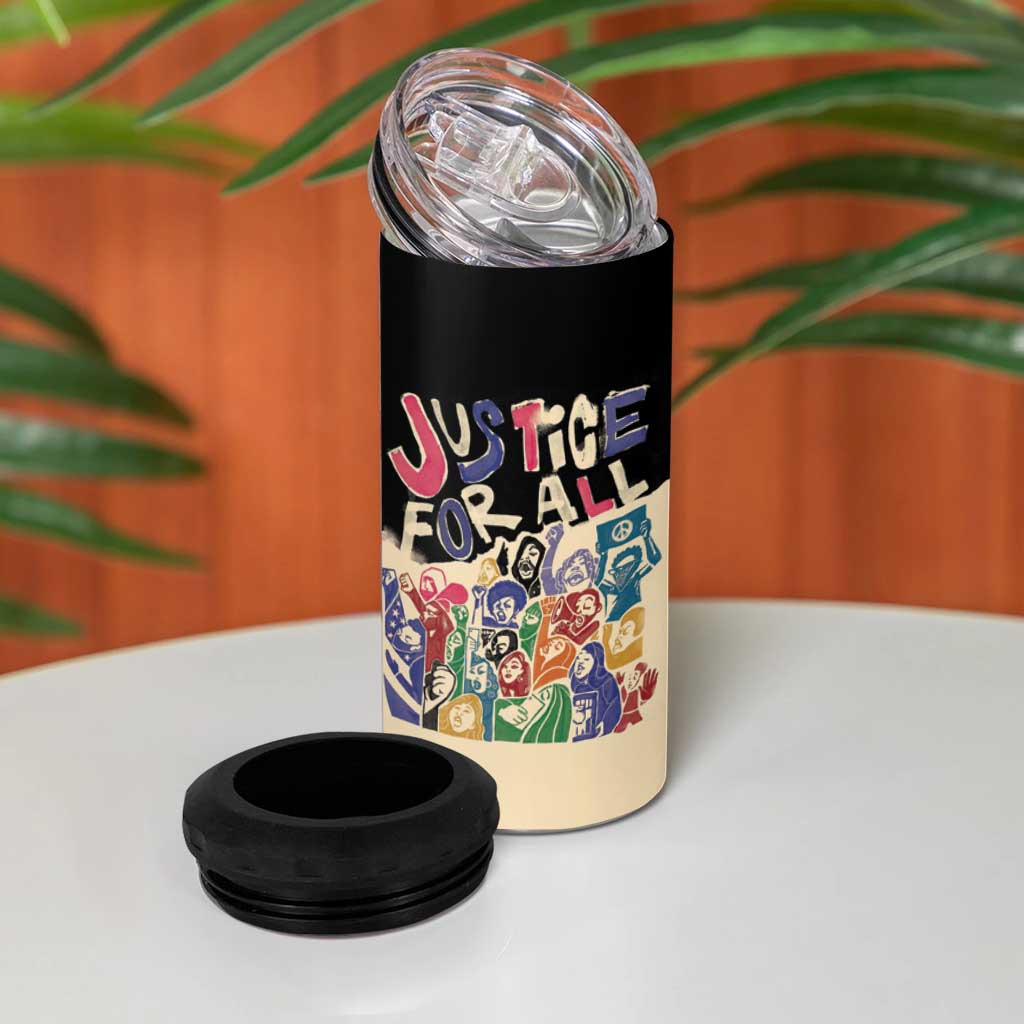African Stand Firm 4 in 1 Can Cooler Tumbler Justice For All DT03