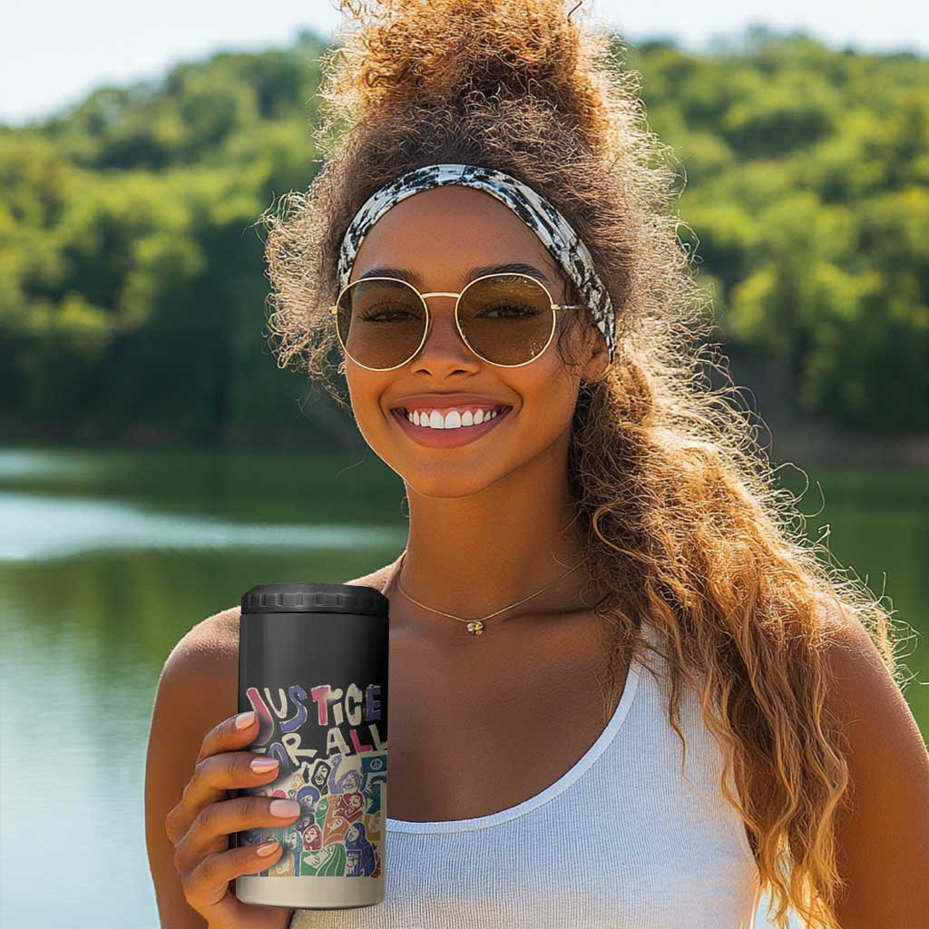 African Stand Firm 4 in 1 Can Cooler Tumbler Justice For All DT03