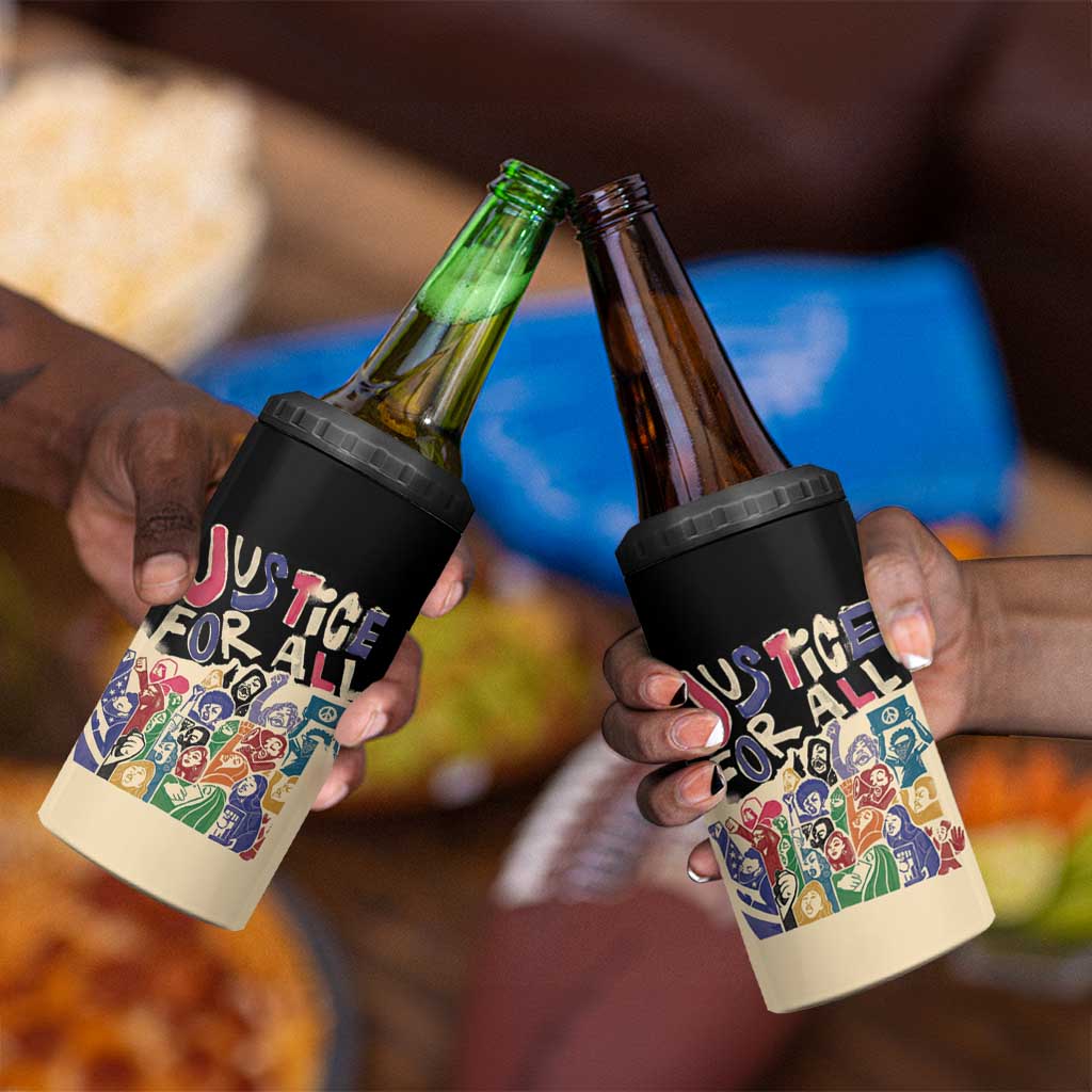 African Stand Firm 4 in 1 Can Cooler Tumbler Justice For All DT03