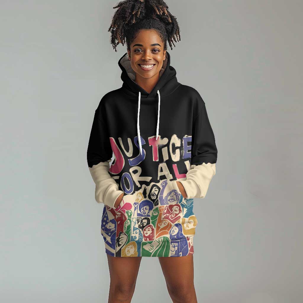 African Stand Firm Hoodie Dress Justice For All DT03