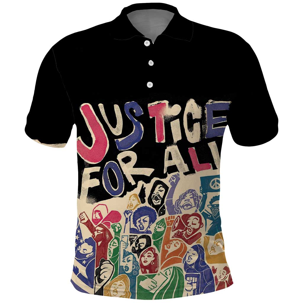 African Stand Firm Justice Now Polo Shirt DT03