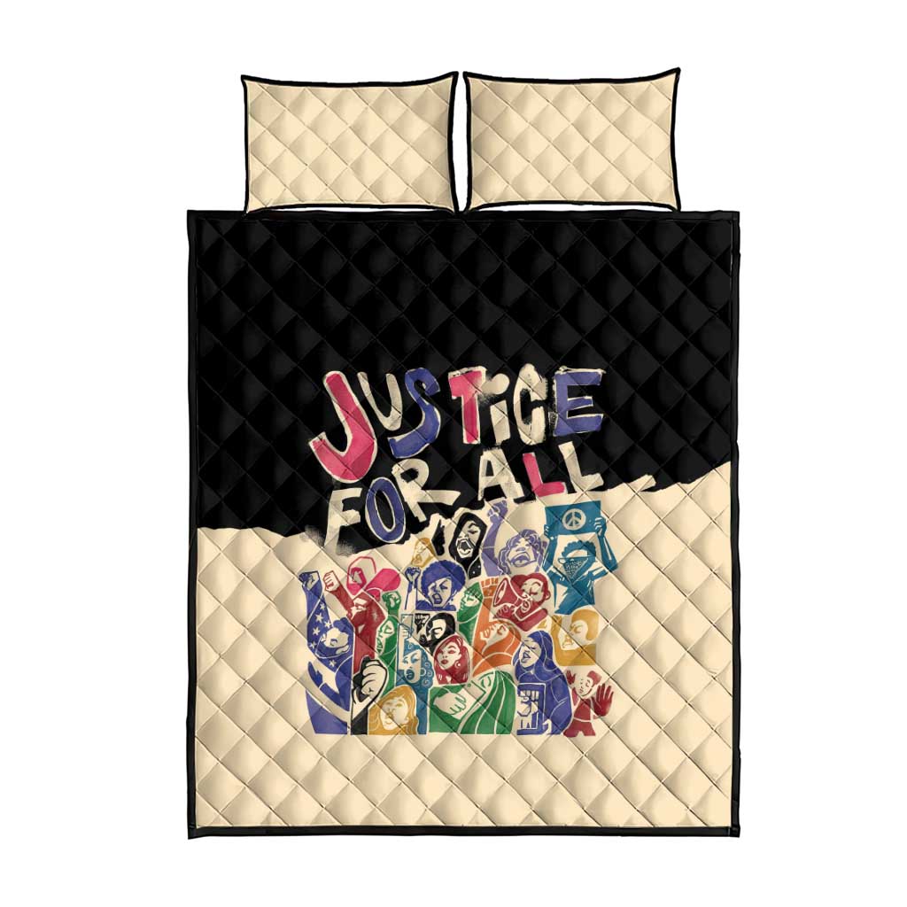 African Stand Firm Quilt Bed Set Justice For All DT03