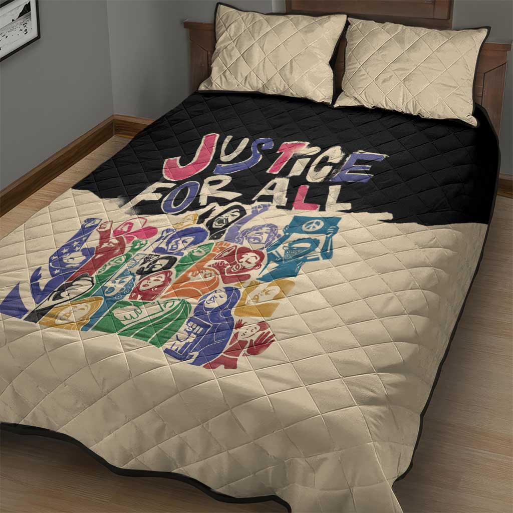 African Stand Firm Quilt Bed Set Justice For All DT03