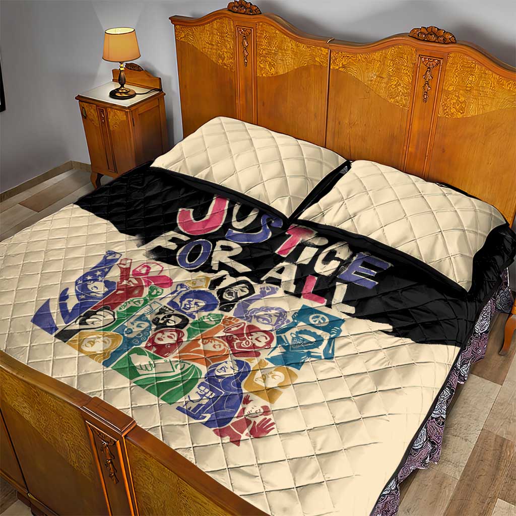 African Stand Firm Quilt Bed Set Justice For All DT03