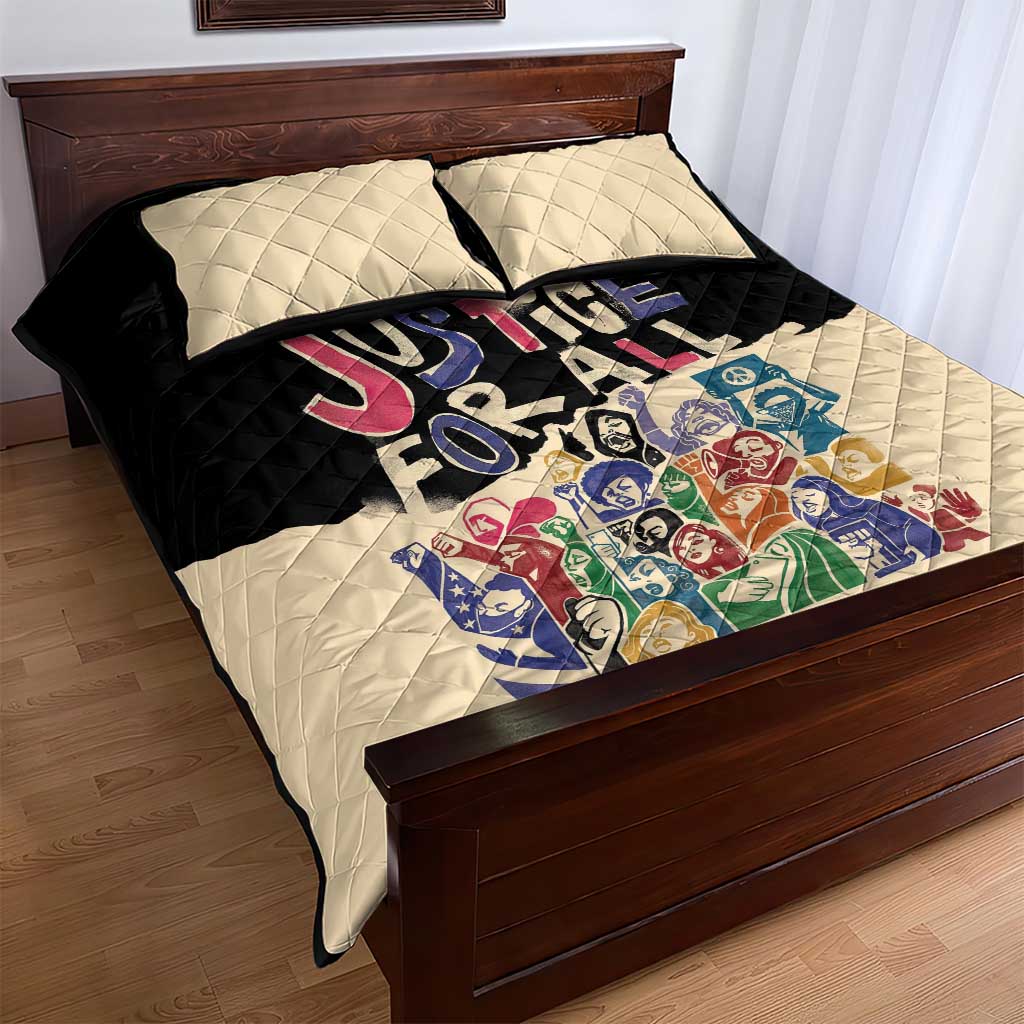 African Stand Firm Quilt Bed Set Justice For All DT03
