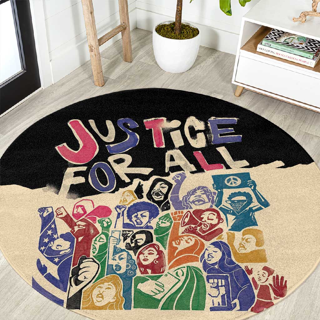African Stand Firm Round Carpet Justice For All DT03