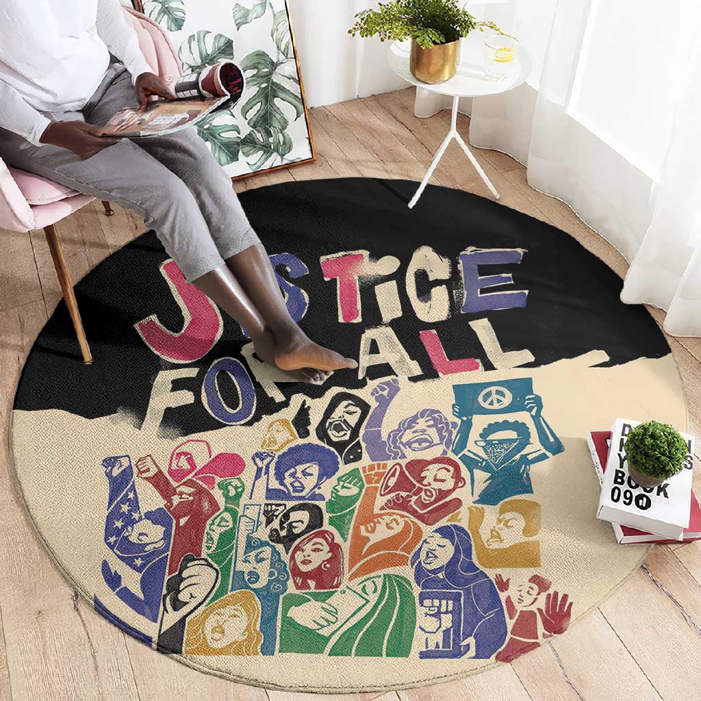 African Stand Firm Round Carpet Justice For All DT03