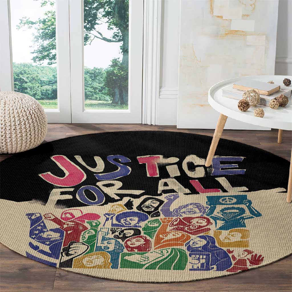 African Stand Firm Round Carpet Justice For All DT03