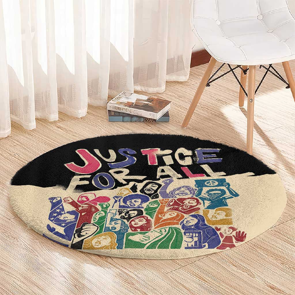 African Stand Firm Round Carpet Justice For All DT03