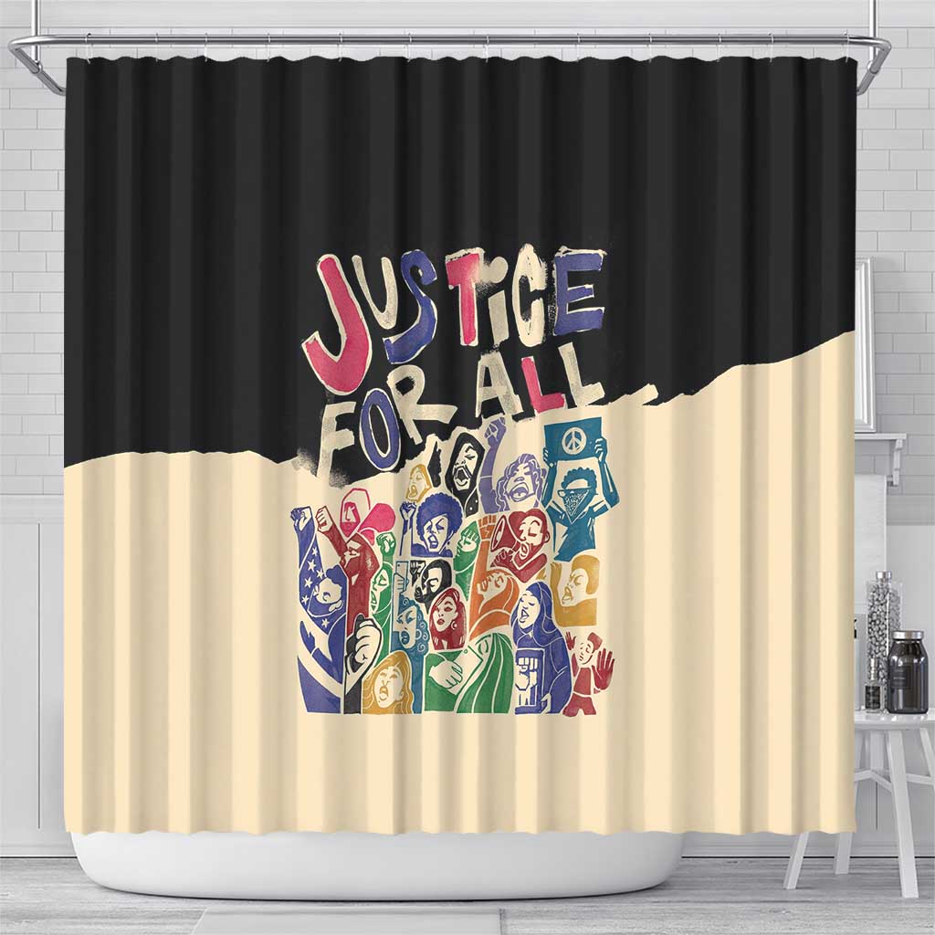 African Stand Firm Justice Now Shower Curtain DT03