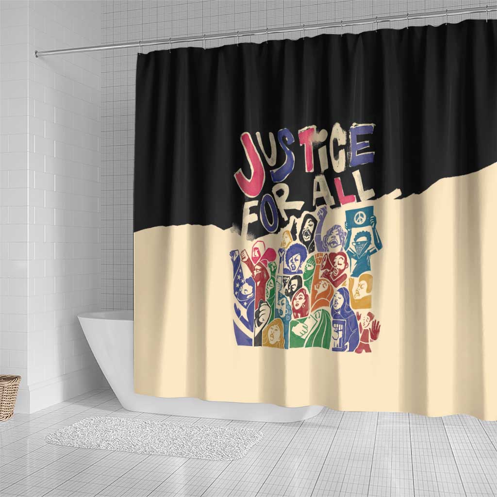 African Stand Firm Justice Now Shower Curtain DT03