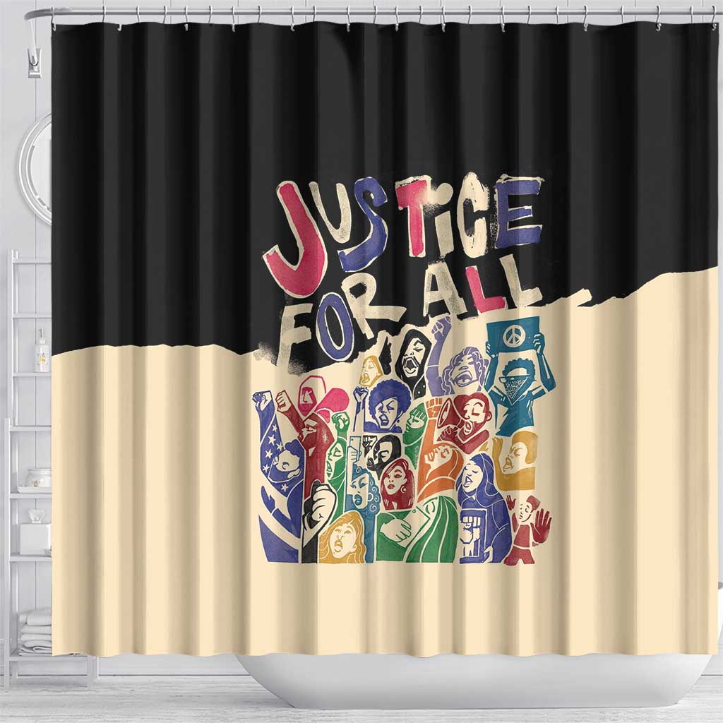 African Stand Firm Justice Now Shower Curtain DT03