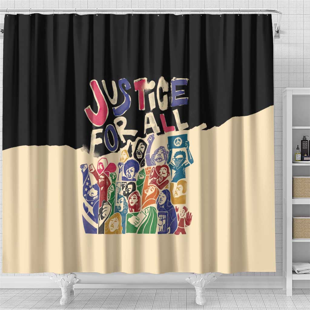 African Stand Firm Justice Now Shower Curtain DT03