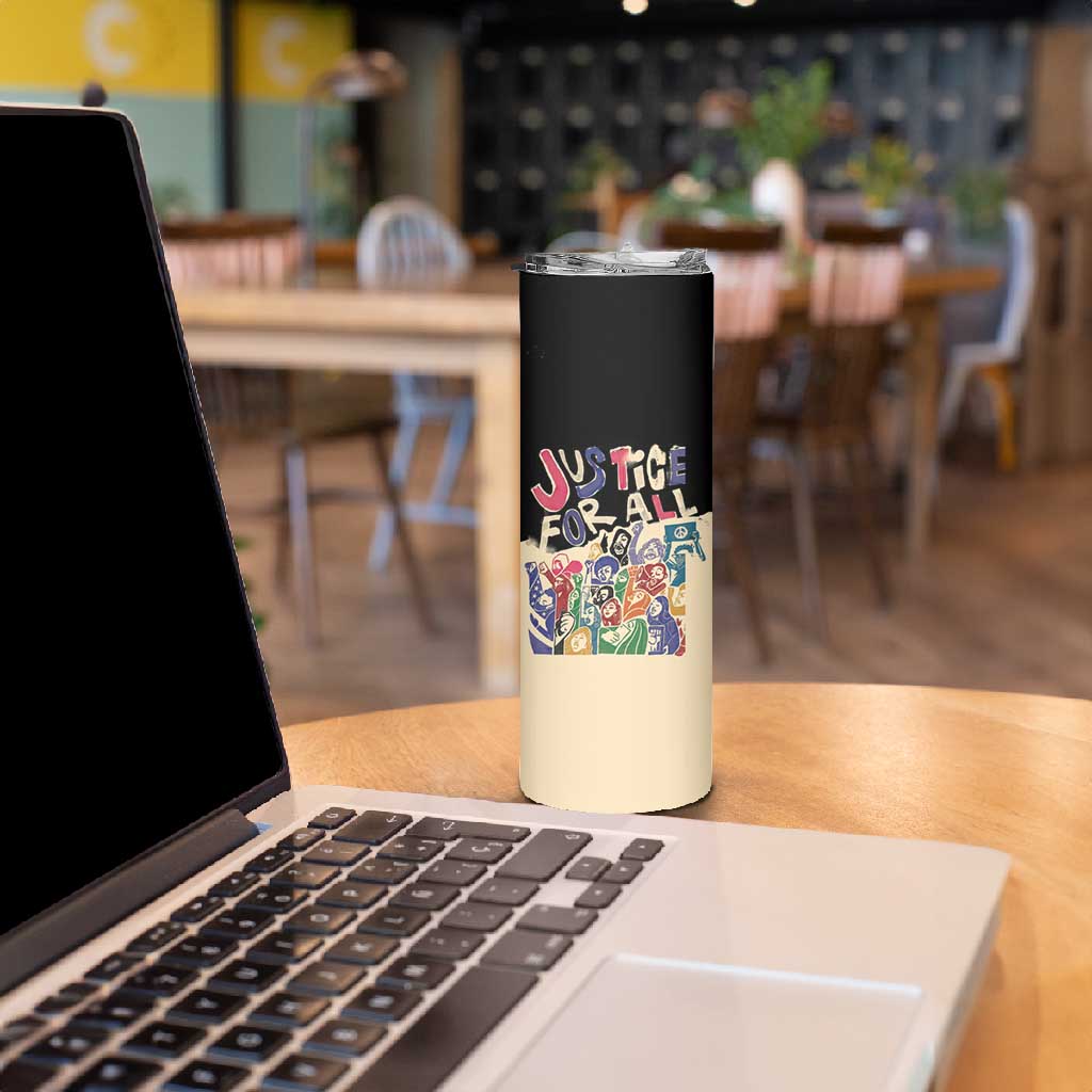 African Stand Firm Skinny Tumbler Justice For All DT03