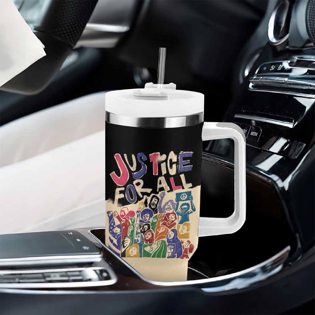 African Stand Firm Tumbler With Handle Justice For All DT03