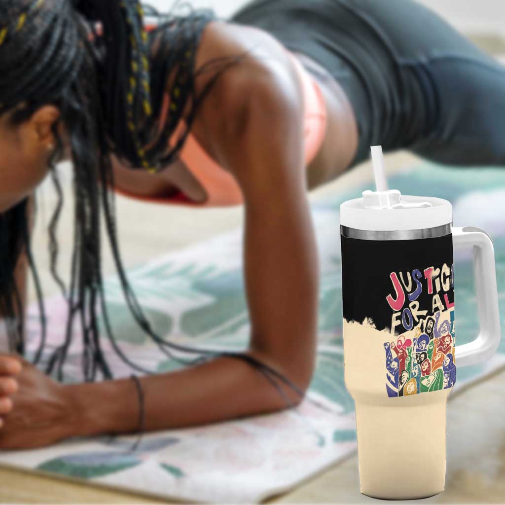 African Stand Firm Tumbler With Handle Justice For All DT03