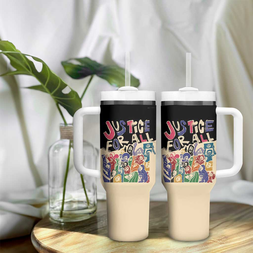African Stand Firm Tumbler With Handle Justice For All DT03