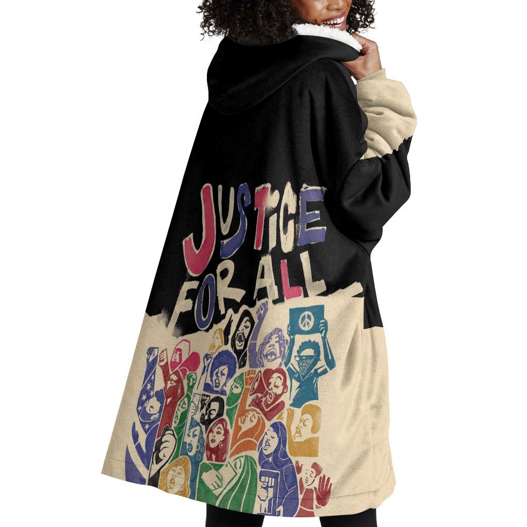 African Stand Firm Wearable Blanket Hoodie Justice For All DT03