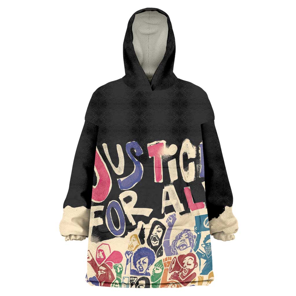 African Stand Firm Wearable Blanket Hoodie Justice For All DT03