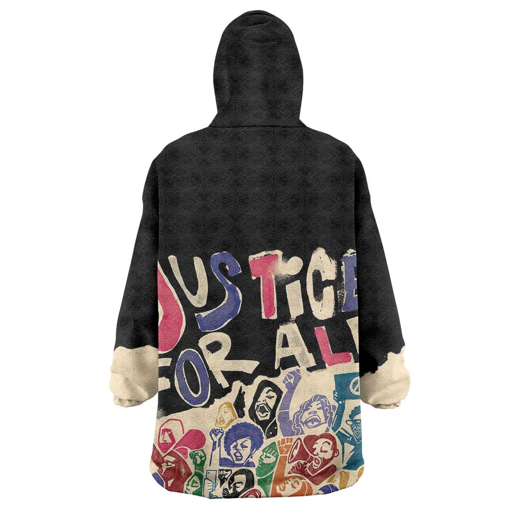African Stand Firm Wearable Blanket Hoodie Justice For All DT03