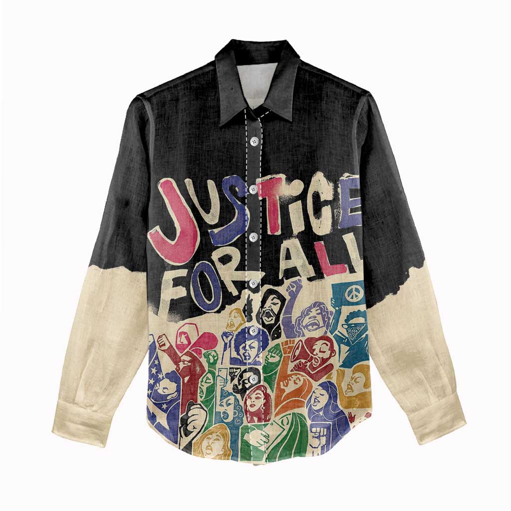 African Stand Firm Women Casual Shirt Justice For All DT03