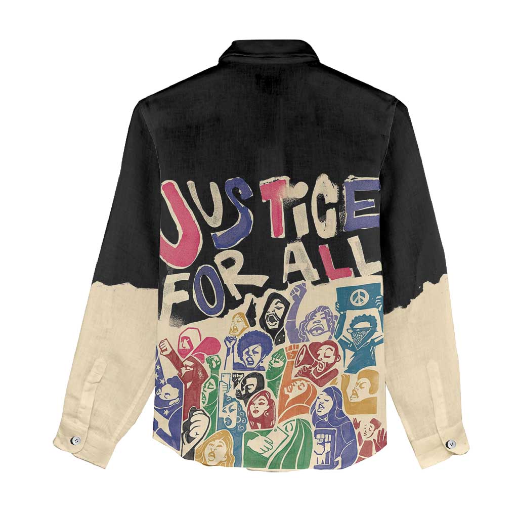 African Stand Firm Women Casual Shirt Justice For All DT03