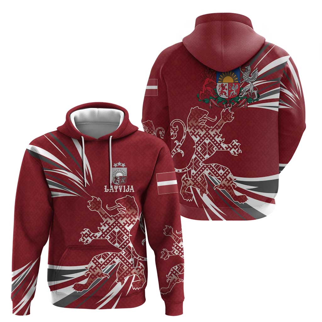 Latvia Hoodie Latvian Lion Traditional Pattern DT03