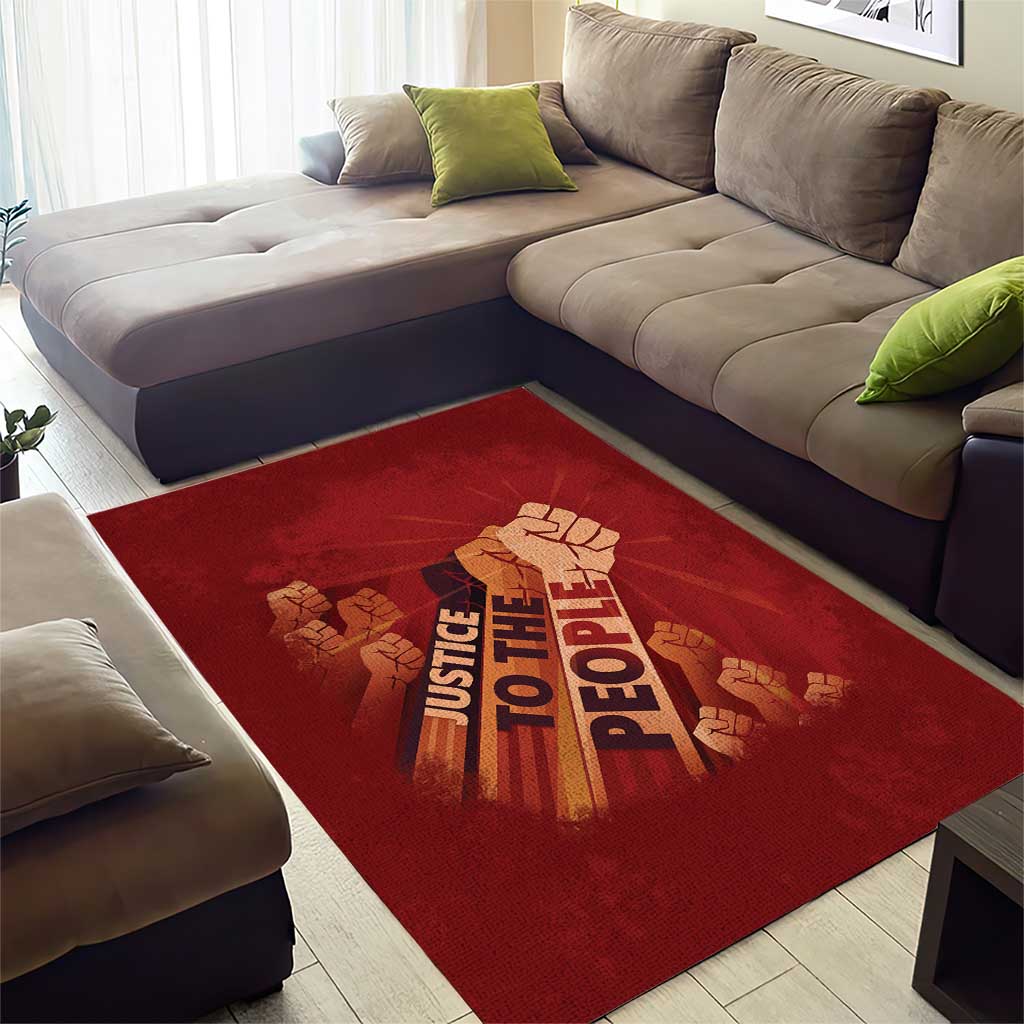 Justice To The People Africa Area Rug Afro Raised Fist DT03