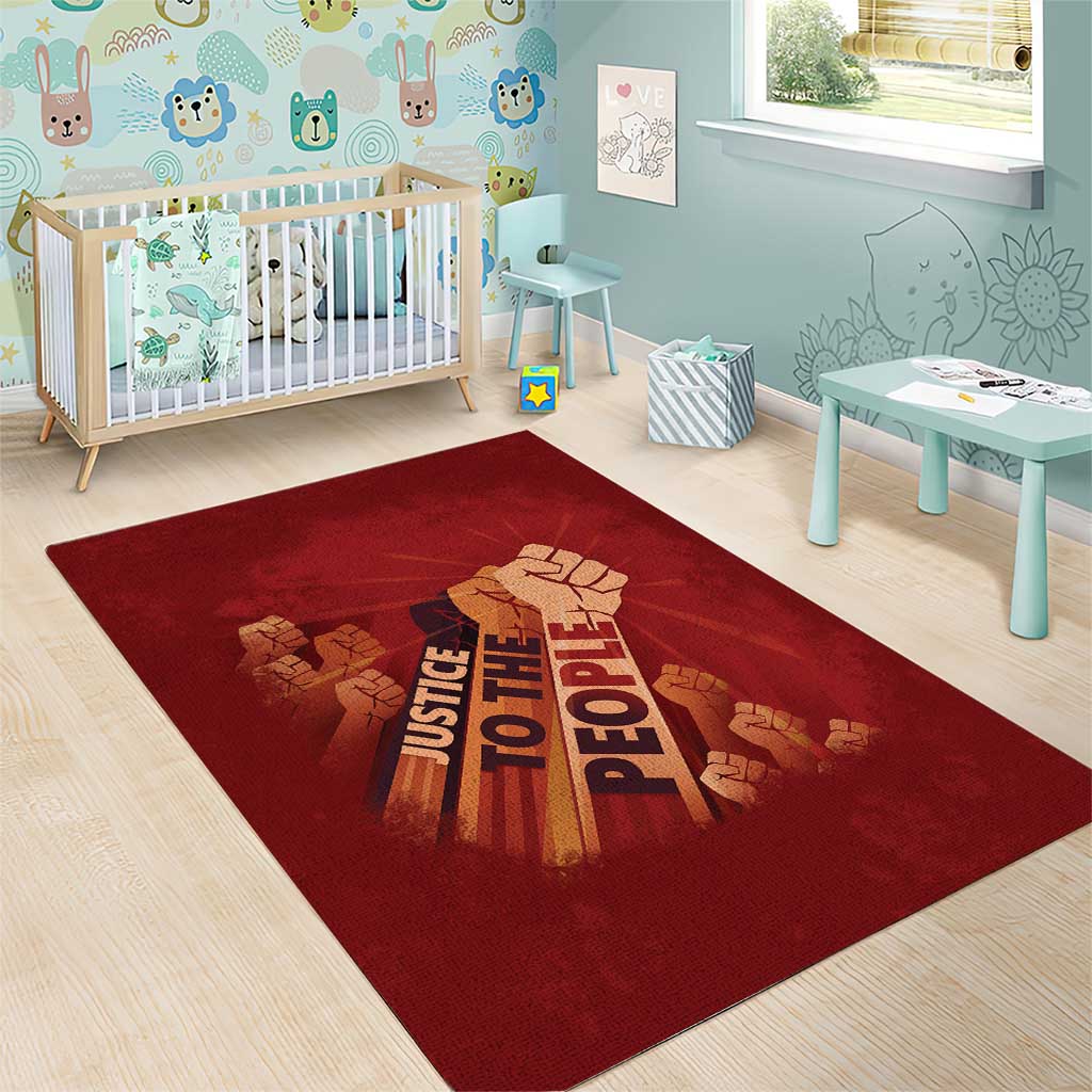 Justice To The People Africa Area Rug Afro Raised Fist DT03