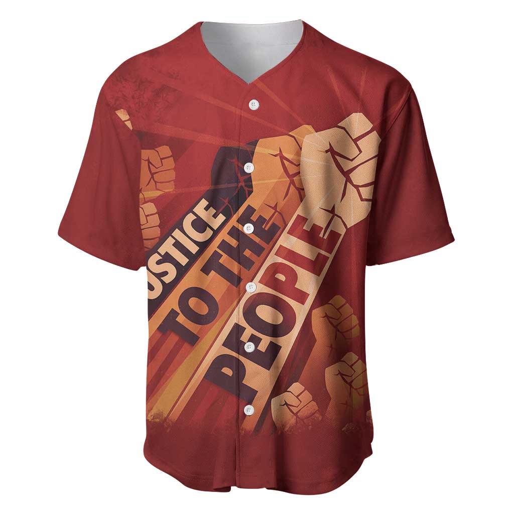 Justice To The People Africa Baseball Jersey Afro Raised Fist DT03