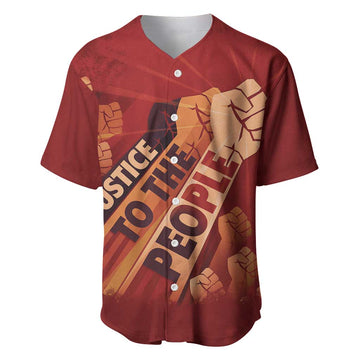 Justice To The People Africa Baseball Jersey Afro Raised Fist DT03