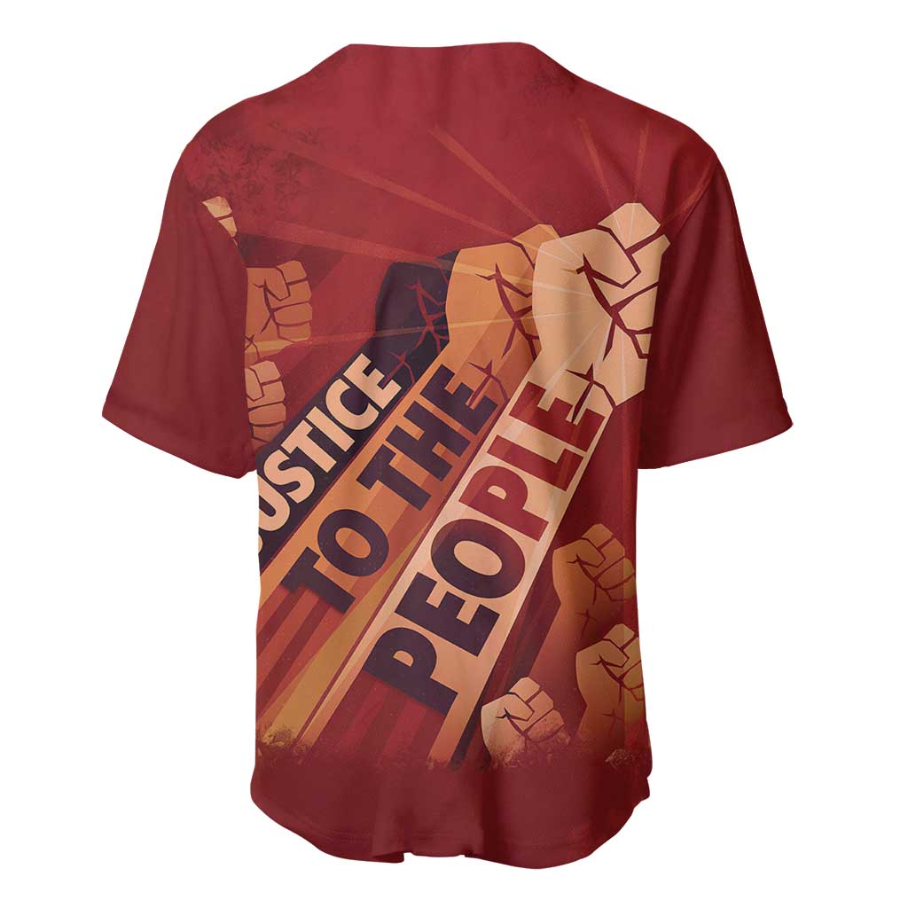 Justice To The People Africa Baseball Jersey Afro Raised Fist DT03