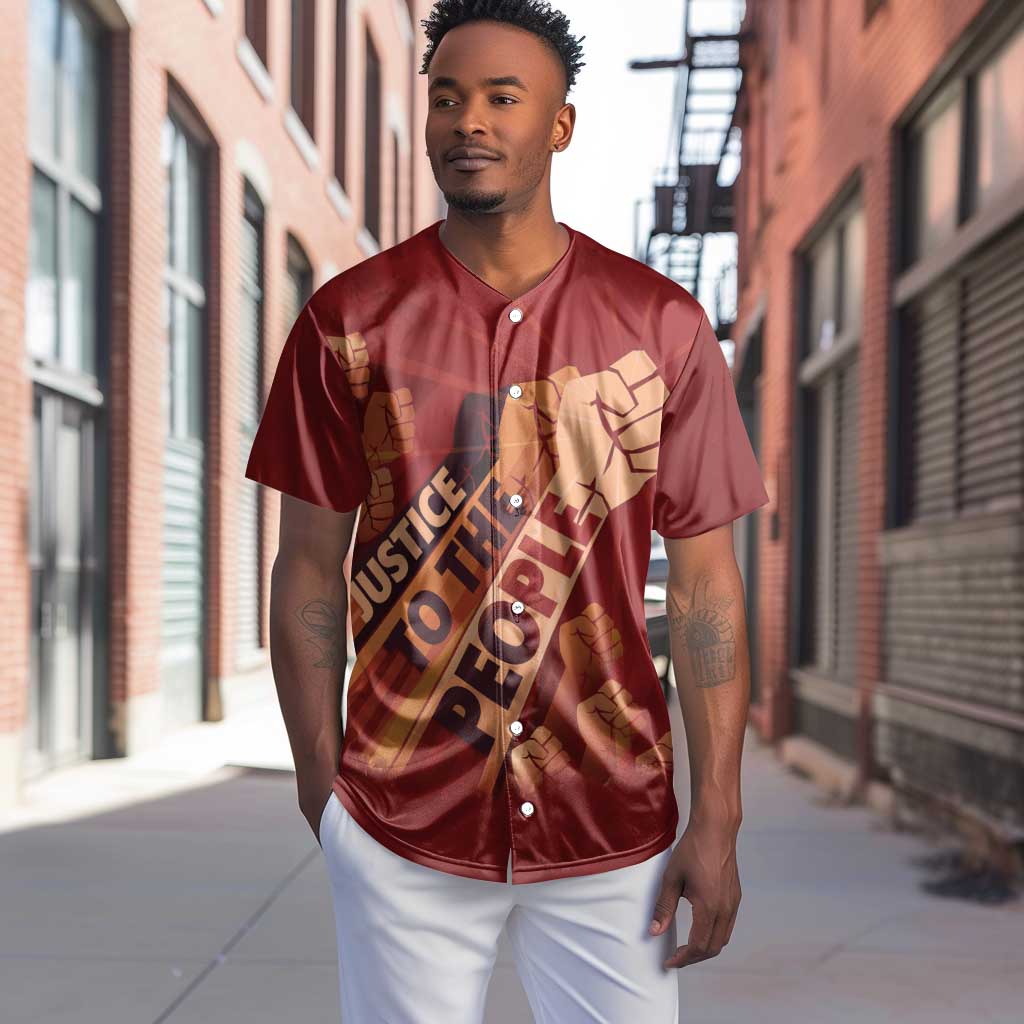Justice To The People Africa Baseball Jersey Afro Raised Fist DT03